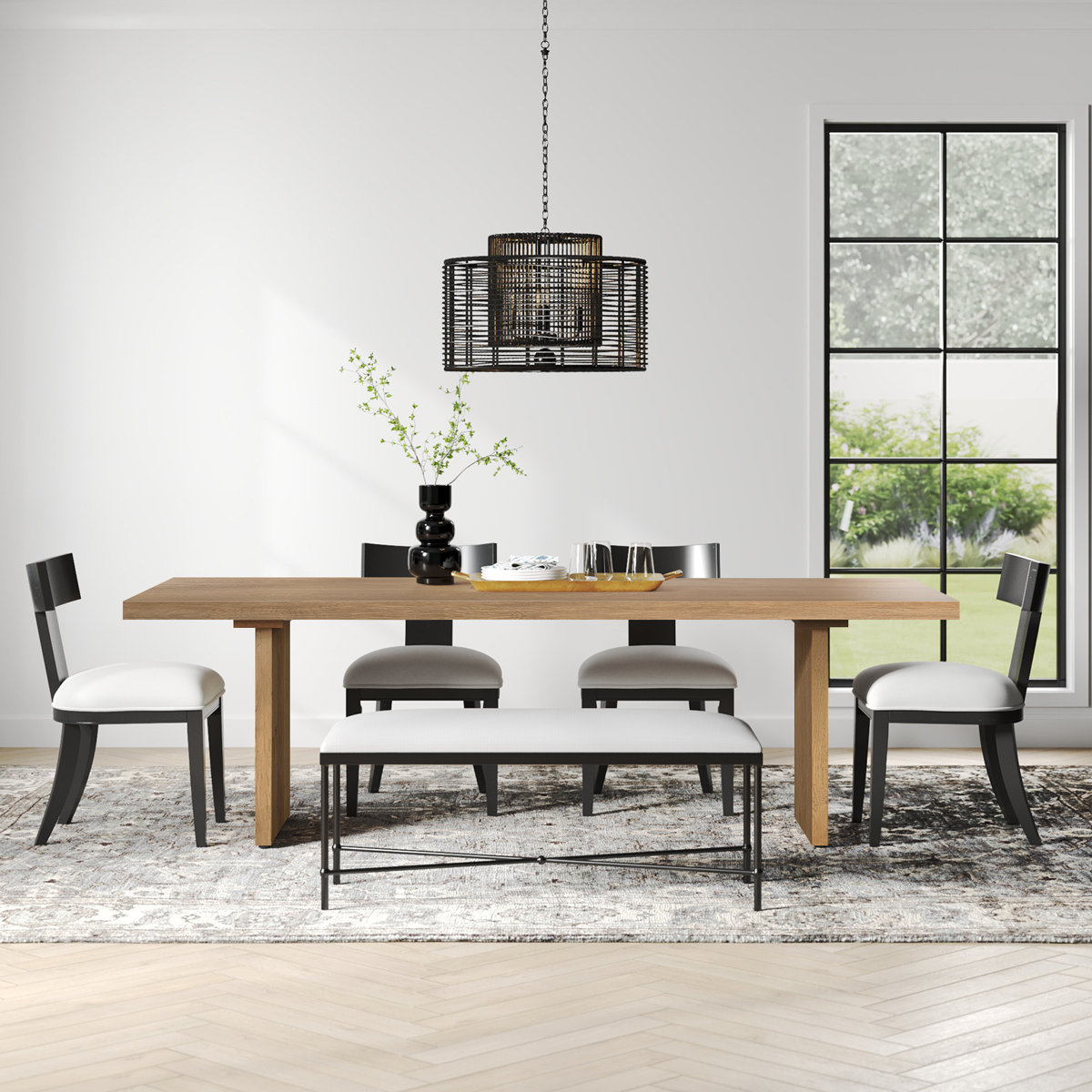 Joss & Main Cognac 96'' Solid Oak Dining Table & Reviews | Joss & Main